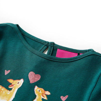 Kids' T-shirt with Long Sleeves Dark Green 104