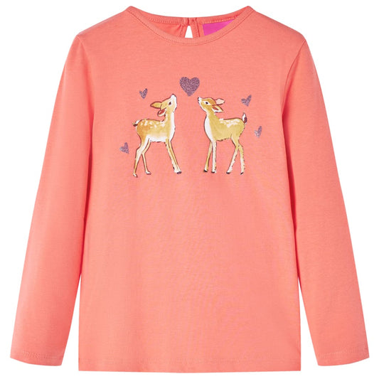 Kids' T-shirt with Long Sleeves Coral 104