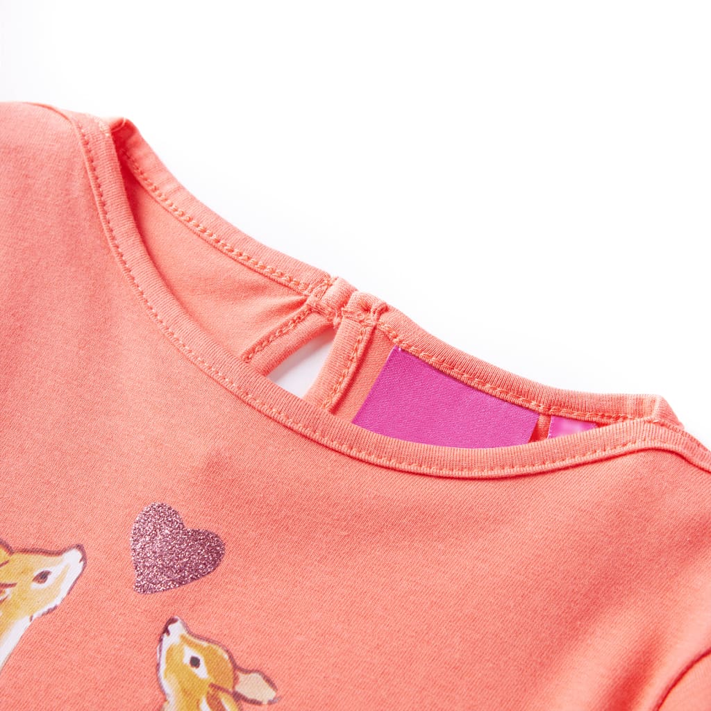 Kids' T-shirt with Long Sleeves Coral 116