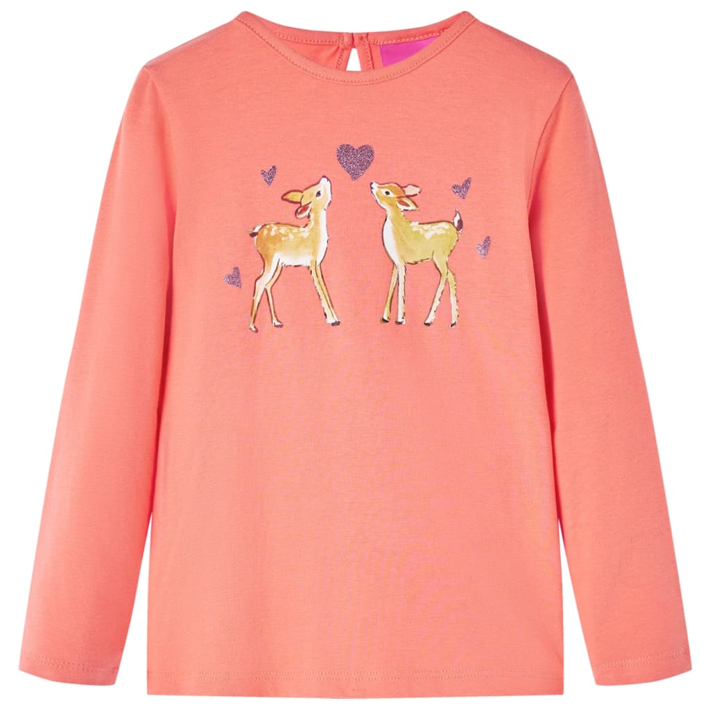 Kids' T-shirt with Long Sleeves Coral 128