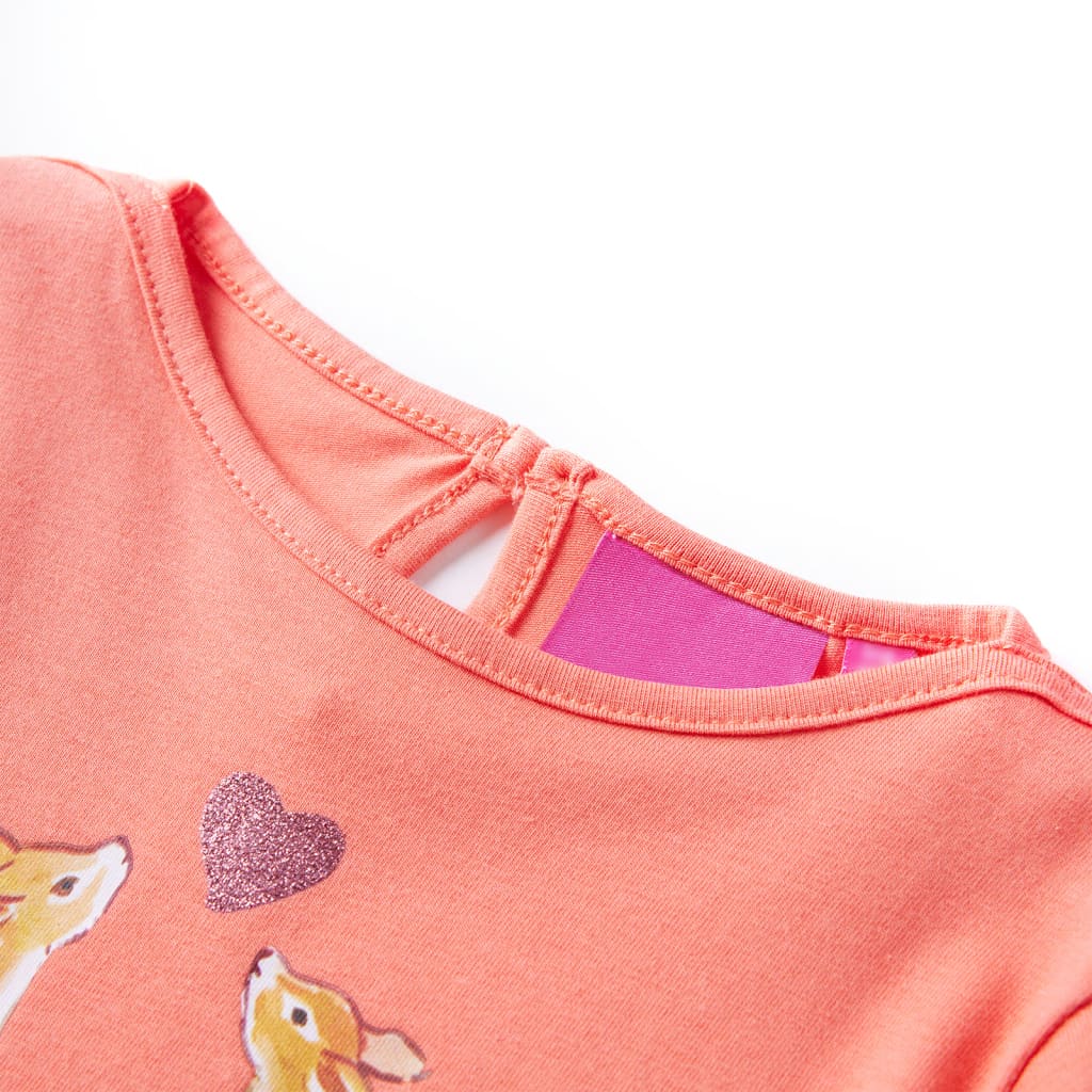 Kids' T-shirt with Long Sleeves Coral 128