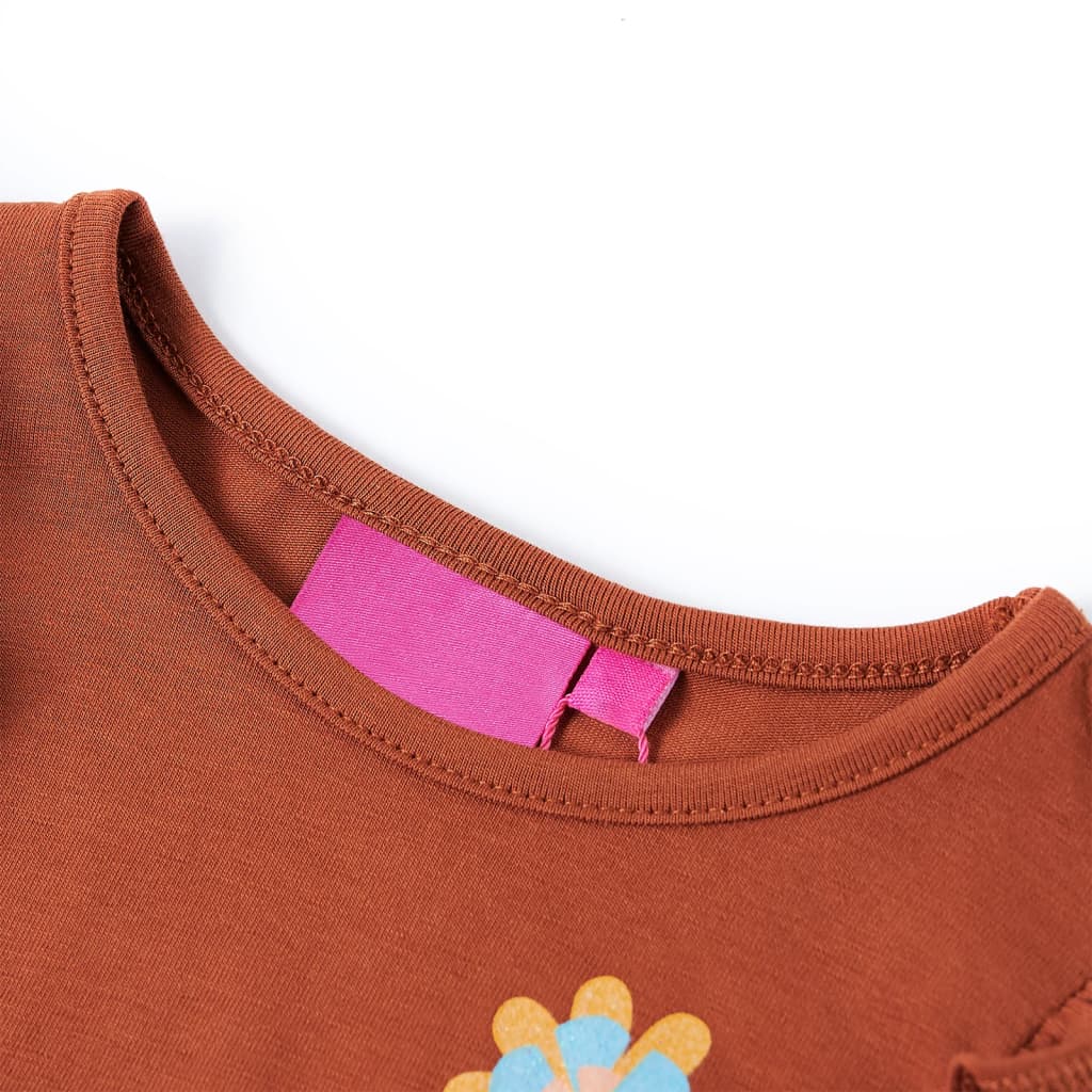 Kids' T-shirt with Long Sleeves Cognac 104