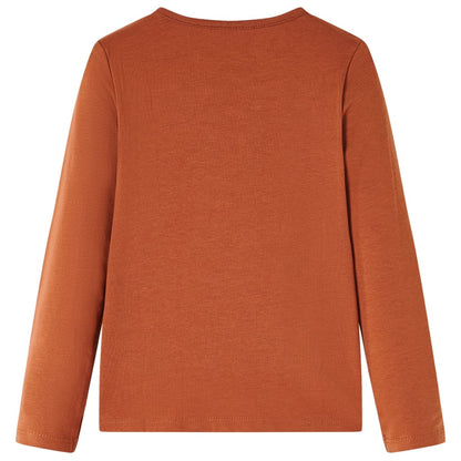 Kids' T-shirt with Long Sleeves Cognac 116