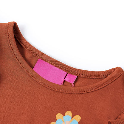 Kids' T-shirt with Long Sleeves Cognac 116