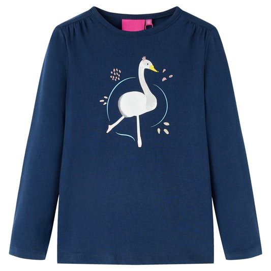 Kids' T-shirt with Long Sleeves Navy Blue 116