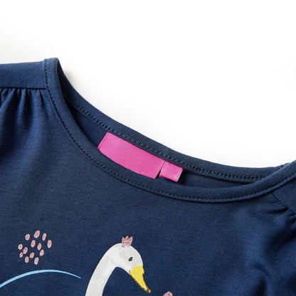 Kids' T-shirt with Long Sleeves Navy Blue 128