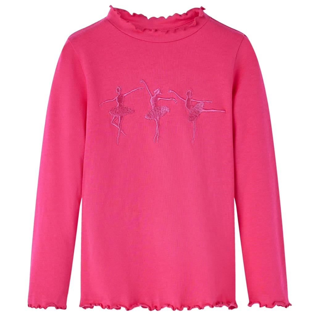 Kids' T-shirt with Long Sleeves Bright Pink 104