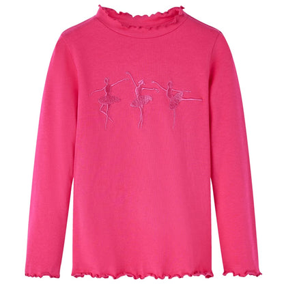 Kids' T-shirt with Long Sleeves Bright Pink 128