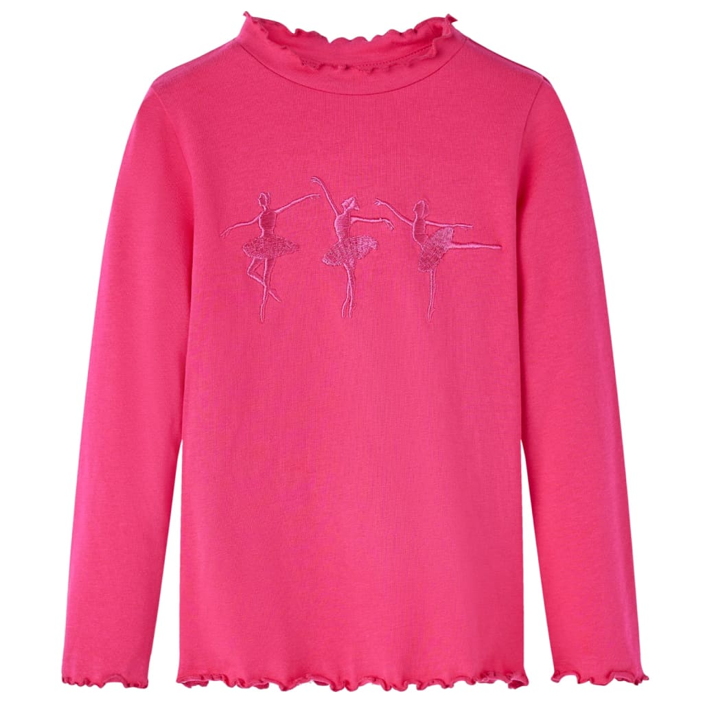 Kids' T-shirt with Long Sleeves Bright Pink 140