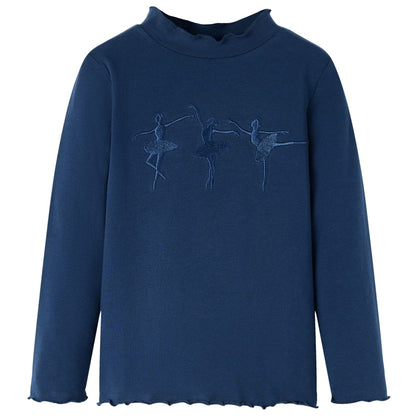 Kids' T-shirt with Long Sleeves Navy Blue 128