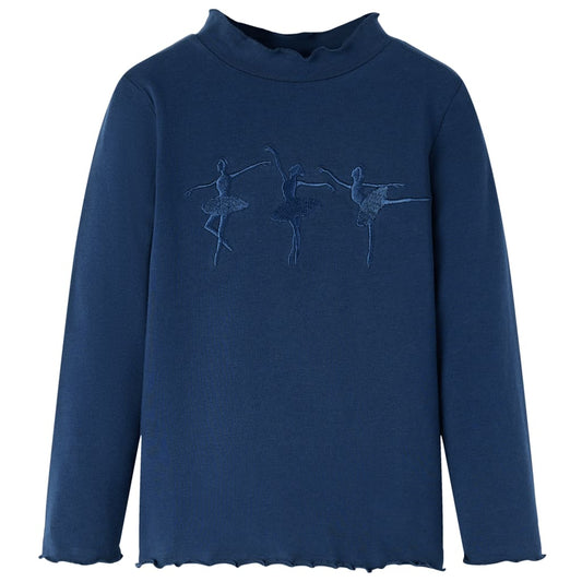 Kids' T-shirt with Long Sleeves Navy Blue 128