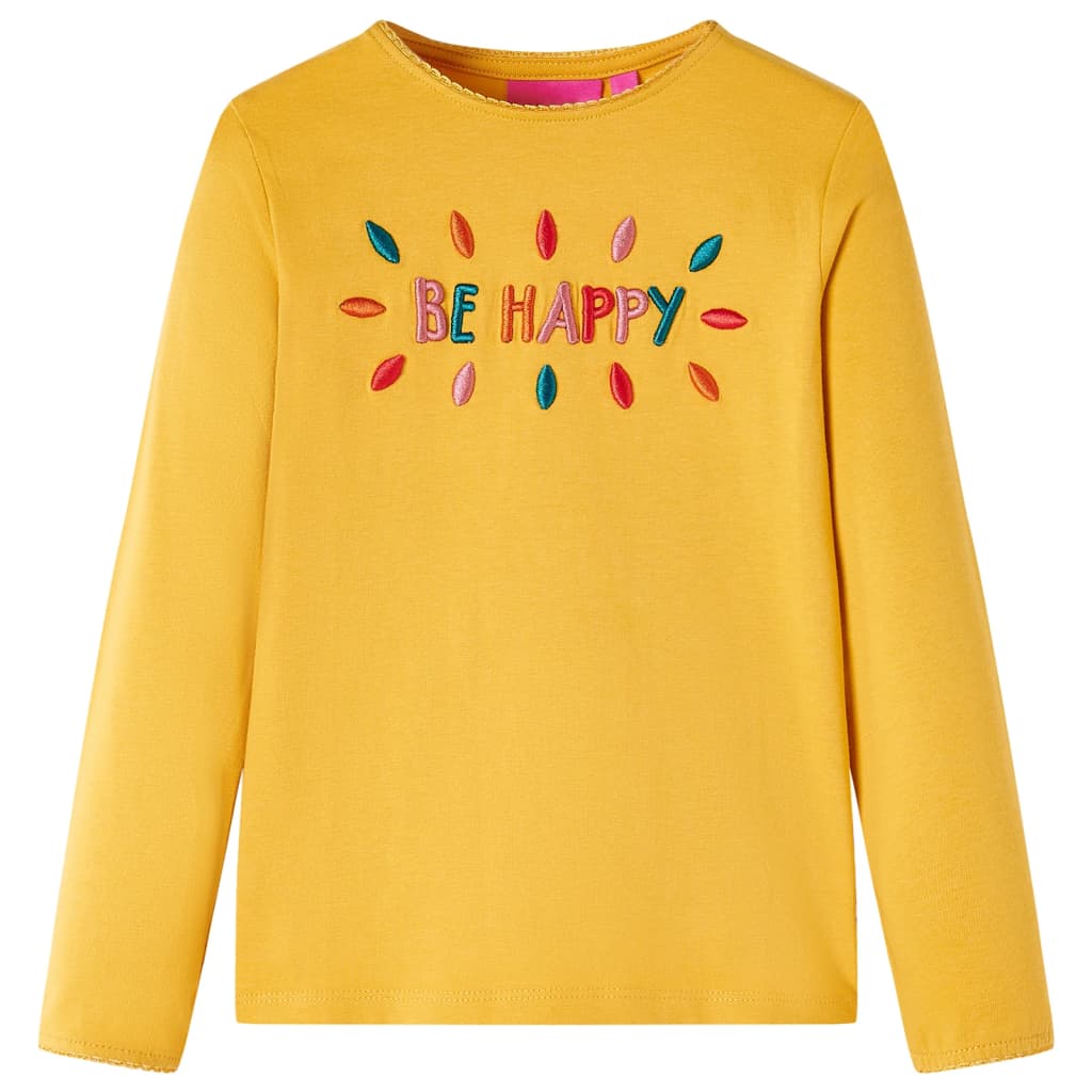 Kids' T-shirt with Long Sleeves Dark Ochre 92