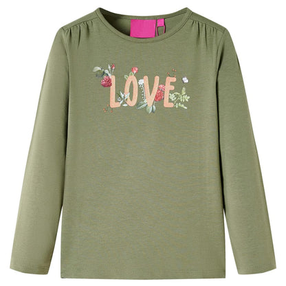 Kids' T-shirt with Long Sleeves Khaki 92