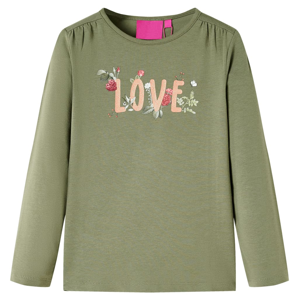 Kids' T-shirt with Long Sleeves Khaki 116