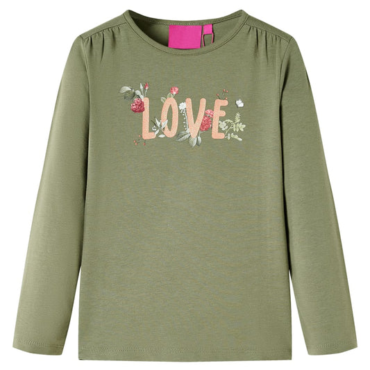 Kids' T-shirt with Long Sleeves Khaki 116