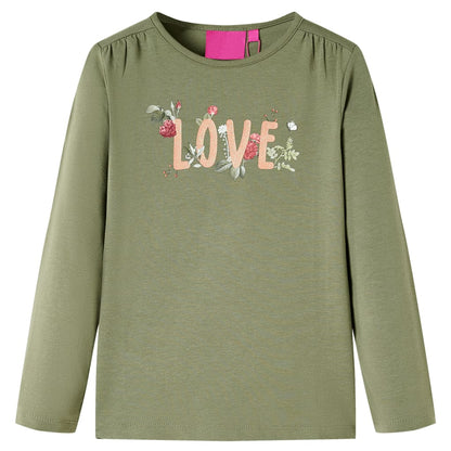 Kids' T-shirt with Long Sleeves Khaki 140