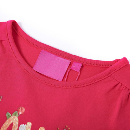 Kids' T-shirt with Long Sleeves Bright Pink 92