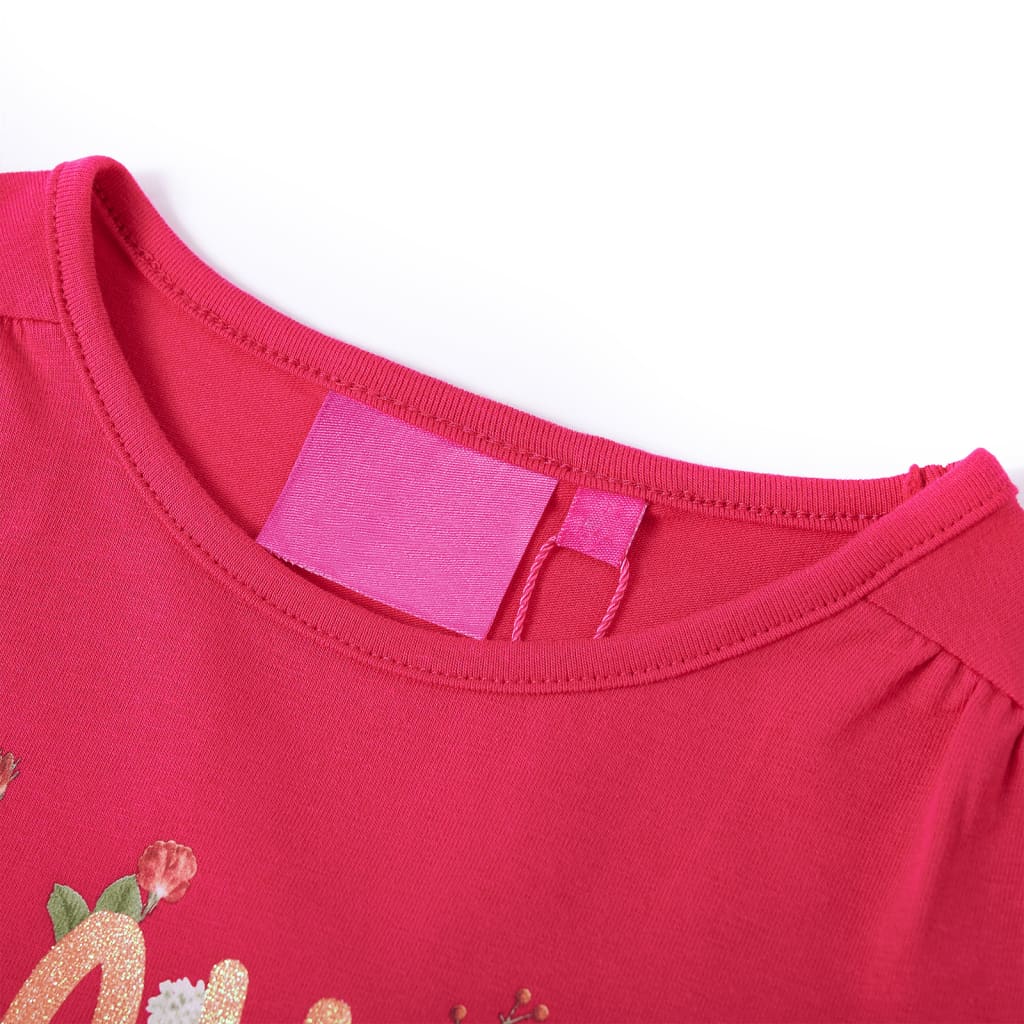 Kids' T-shirt with Long Sleeves Bright Pink 104