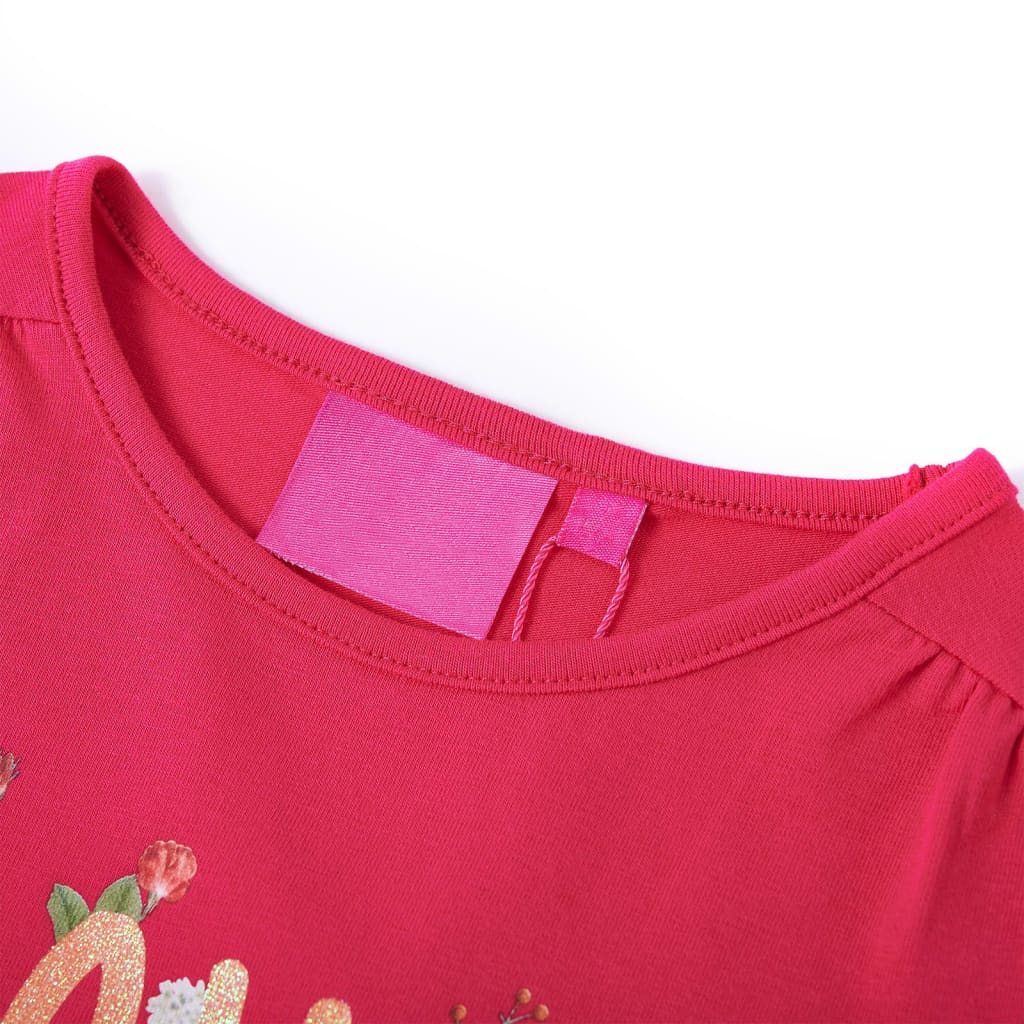 Kids' T-shirt with Long Sleeves Bright Pink 116