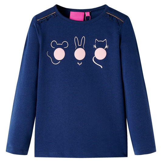 Kids' T-shirt with Long Sleeves Navy 116