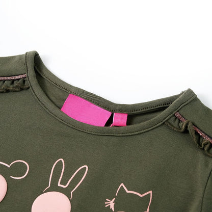 Kids' T-shirt with Long Sleeves Khaki 104