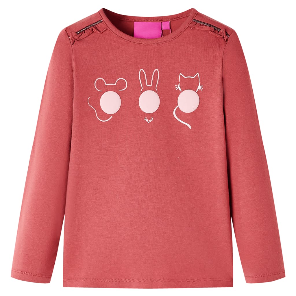 Kids' T-shirt with Long Sleeves Burnt Pink 104