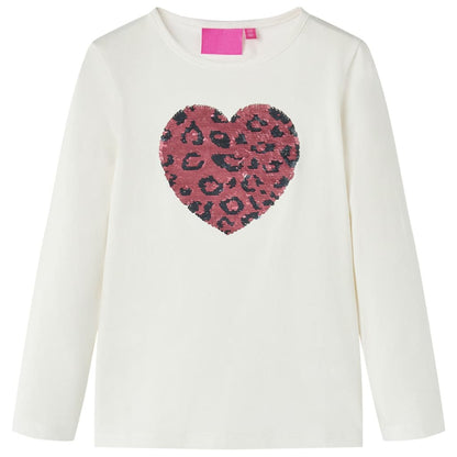 Kids' T-shirt with Long Sleeves Ecru 116