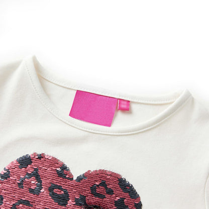 Kids' T-shirt with Long Sleeves Ecru 128