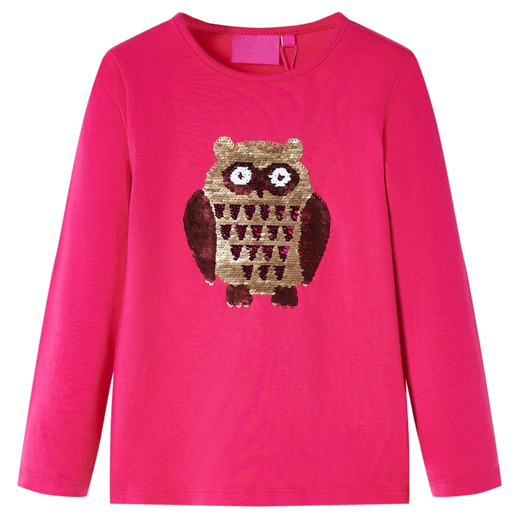 Kids' T-shirt with Long Sleeves Bright Pink 104