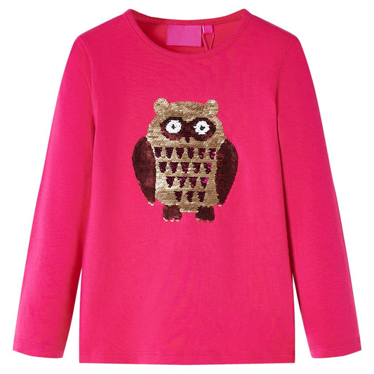 Kids' T-shirt with Long Sleeves Bright Pink 116