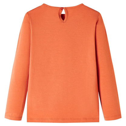 Kids' T-shirt with Long Sleeves Burnt Orange 92