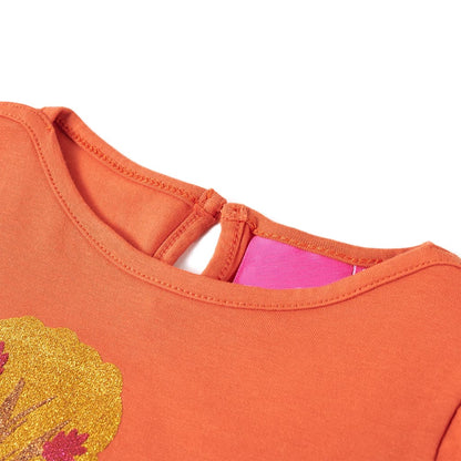 Kids' T-shirt with Long Sleeves Burnt Orange 92