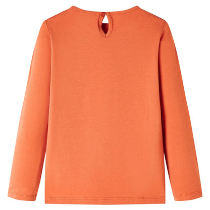 Kids' T-shirt with Long Sleeves Burnt Orange 116