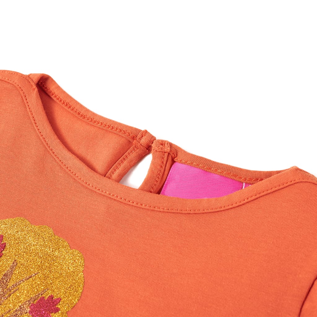 Kids' T-shirt with Long Sleeves Burnt Orange 116