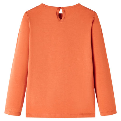 Kids' T-shirt with Long Sleeves Burnt Orange 140