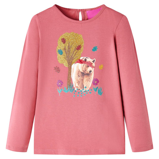 Kids' T-shirt with Long Sleeves Old Pink 104