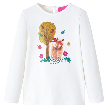 Kids' T-shirt with Long Sleeves Ecru 92