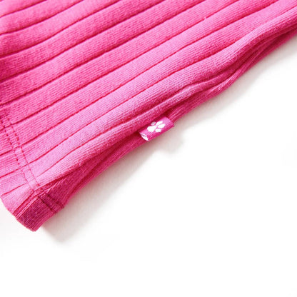 Kids' T-shirt with Long Sleeves Rib-knit Bright Pink 92