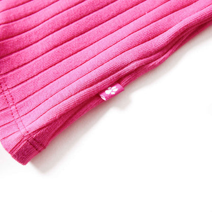 Kids' T-shirt with Long Sleeves Rib-knit Bright Pink 104