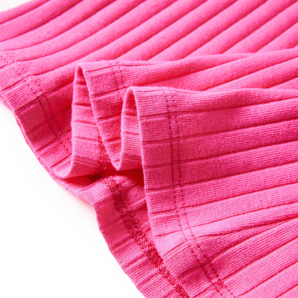 Kids' T-shirt with Long Sleeves Rib-knit Bright Pink 104