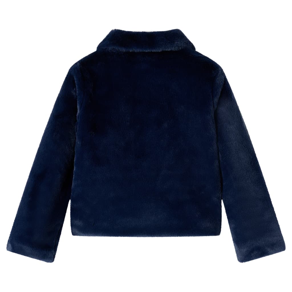 Kids' Coat Faux Fur Navy 116