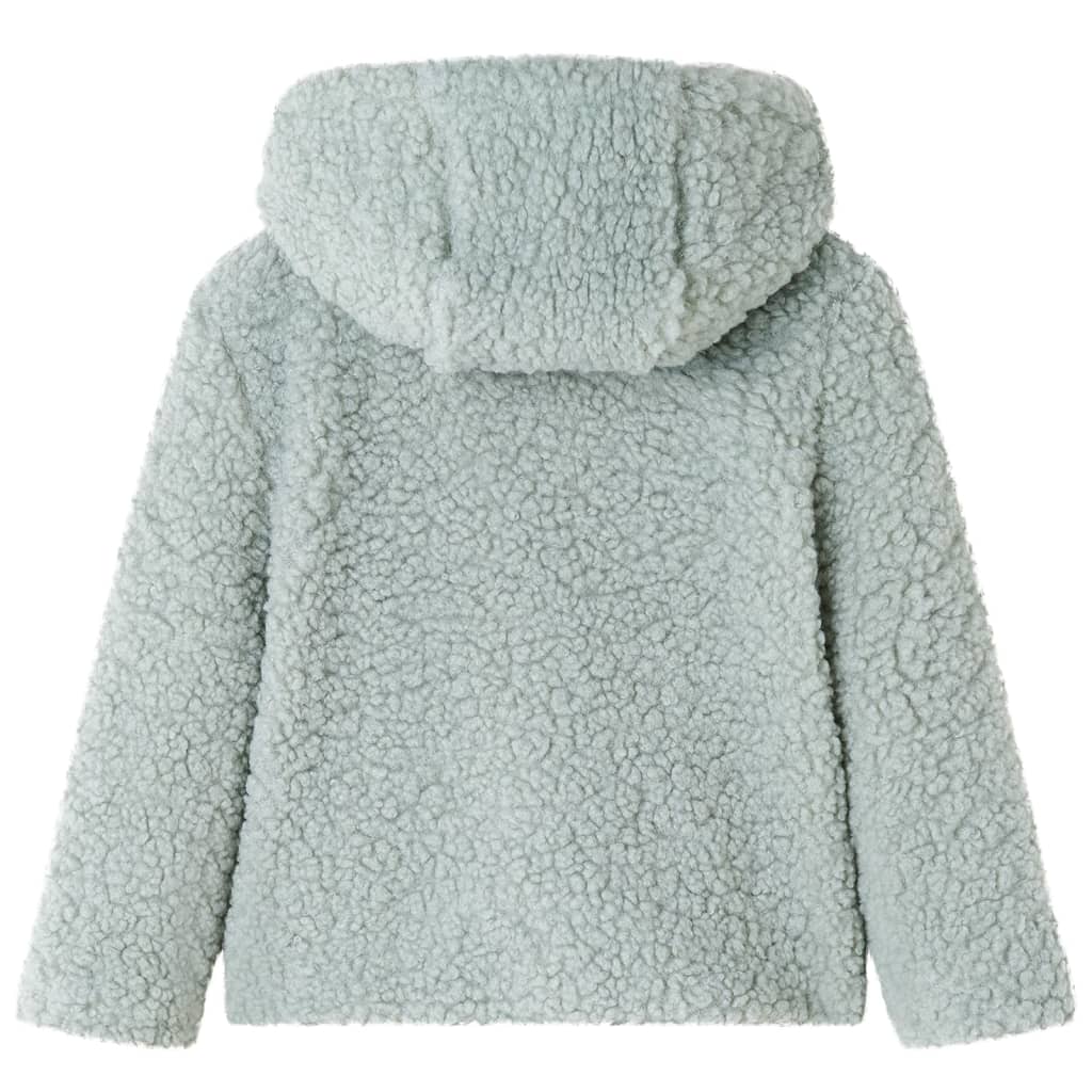 Kids' Hooded Jacket Teddy Faux Fur Mint Green 92