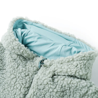 Kids' Hooded Jacket Teddy Faux Fur Mint Green 92