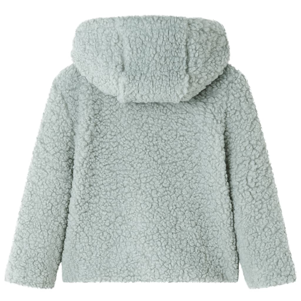 Kids' Hooded Jacket Teddy Faux Fur Mint Green 104