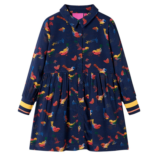 Kids' Dress with Long Sleeves Navy 140