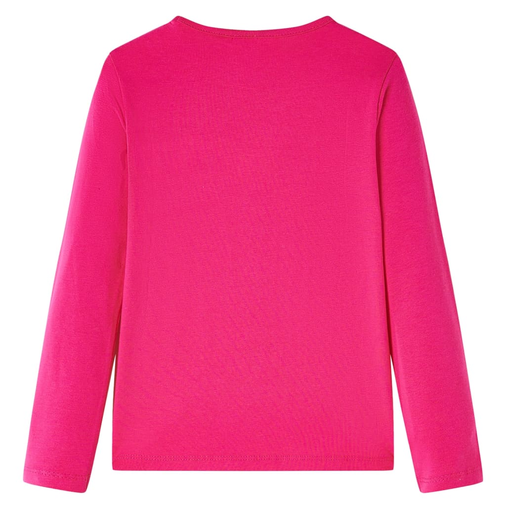 Kids' T-shirt with Long Sleeves Bright Pink 92