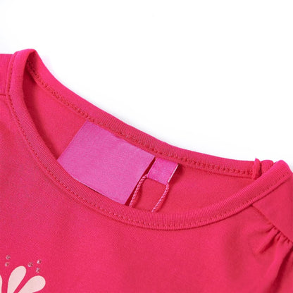 Kids' T-shirt with Long Sleeves Bright Pink 92