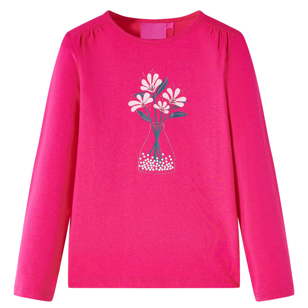 Kids' T-shirt with Long Sleeves Bright Pink 104