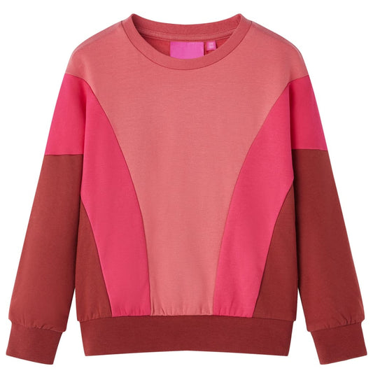 Kids' Sweatshirt Colour Block Pink and Henna 104