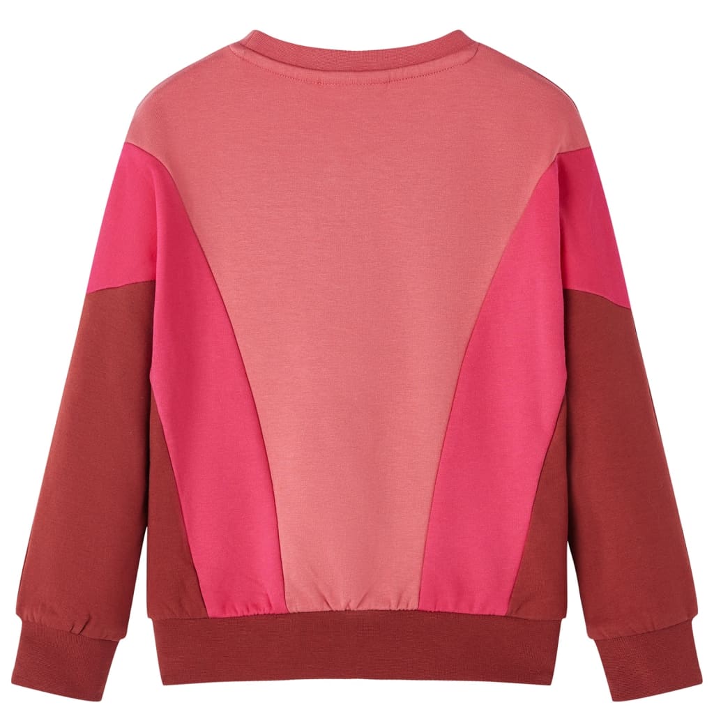 Kids' Sweatshirt Colour Block Pink and Henna 104